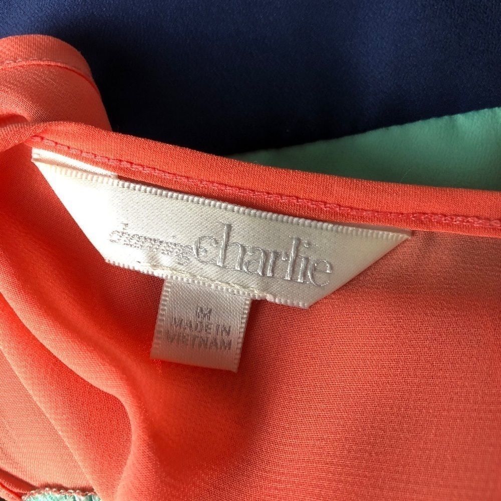 Charming Charlie Colorblock Racerback Tank Top M - Picture 8 of 10